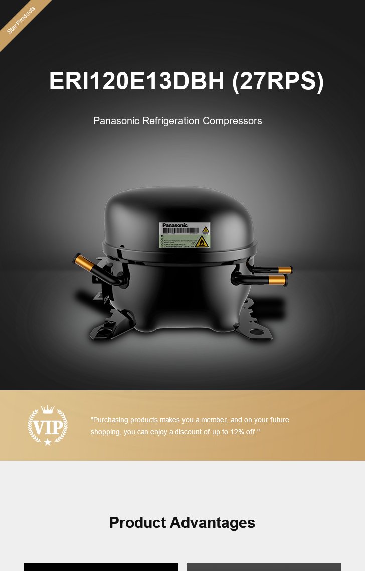 Panasonic Compressor ERI120E13DBH (27RPS), technical parameters pdf, structure diagram